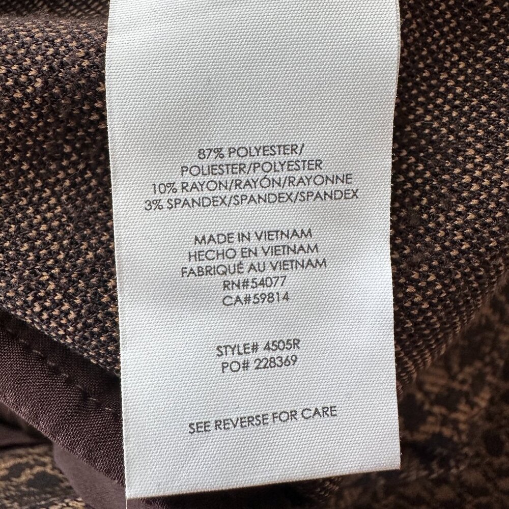 Cabi Director Trouser Style #4505 - Brown & Black Gold Print Sz 14 - Picture 6 of 16